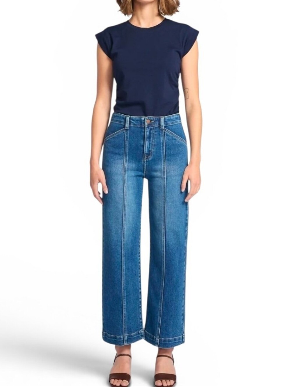 L.T.J. Letter To Juliet Paola Wide Leg Front Seam Jeans - Size 26